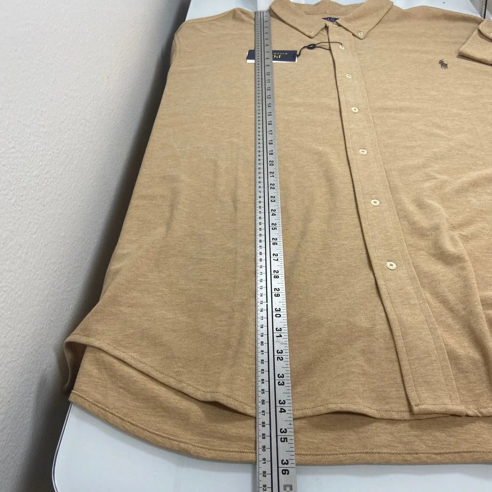 Polo Ralph Lauren Mens‎ 5XB Featherweight Mesh Shirt Camel Tan NWT Preppy